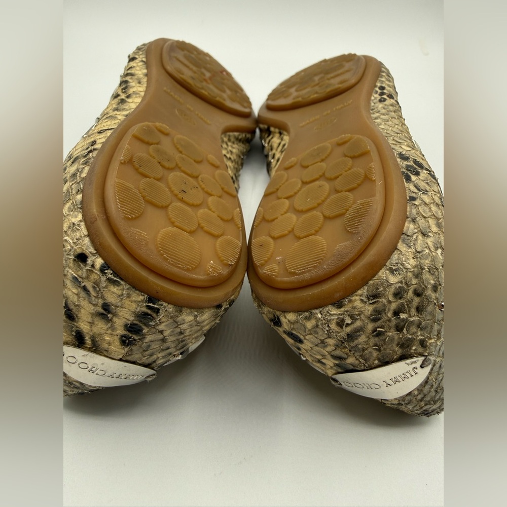 Jimmy Choo Beige Python Embossed Leather Windsor … - image 3